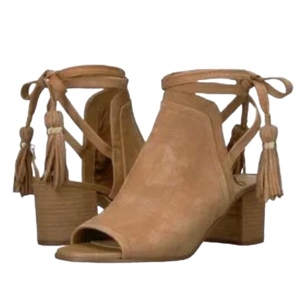 🔥Sam Edelman light brown suede Sampson ankle tie sandals. Sz6